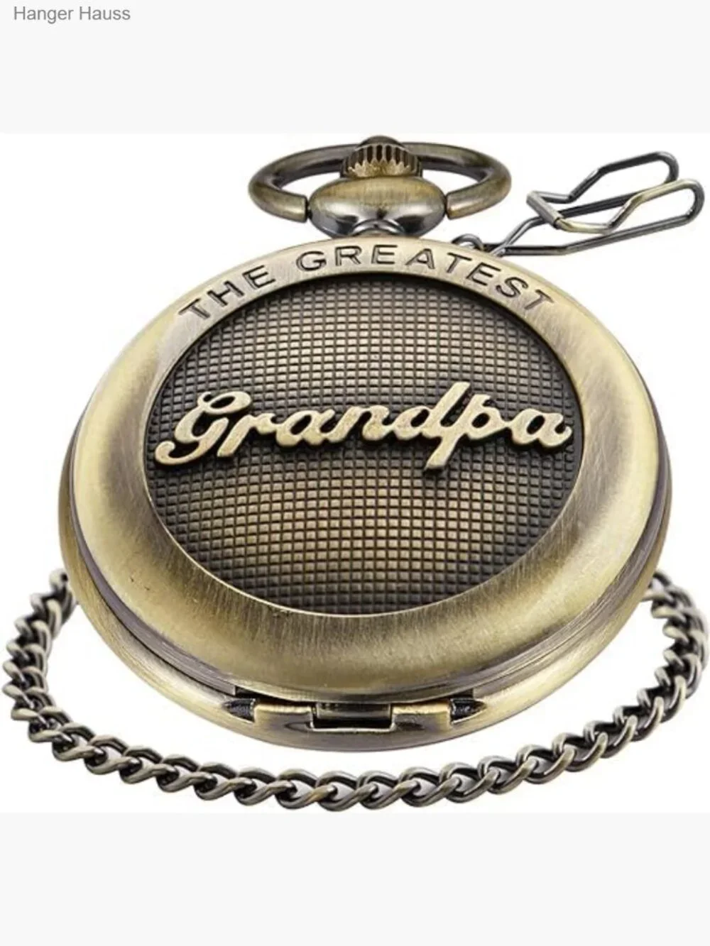 Personalized Engraved Pocket Watch with Chain for Dad Grandpa